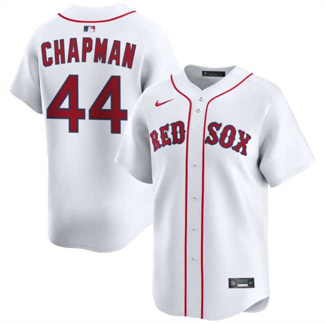 Mens Boston Red Sox #44 Aroldis Chapman White 2025 Home Limited Stitched Jersey Dzhi